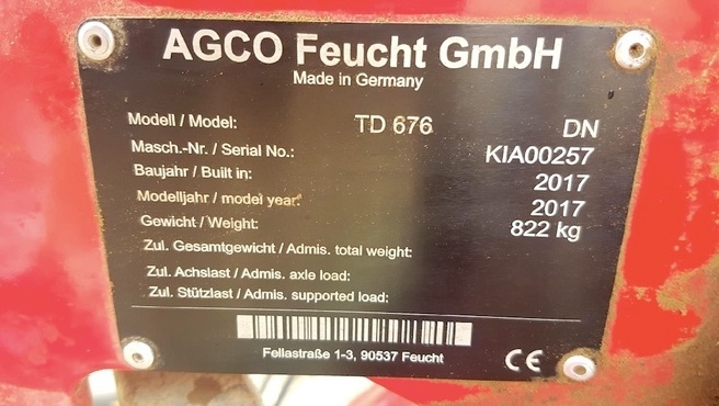 2017 Massey Tedder 6.5 mtr 