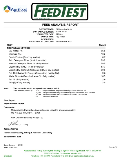 80 x Barley Hay with Ryegrass & Clover 5x4 Rolls
