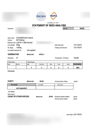 1700kg Canola Grazing Seed