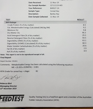 500mt Cereal Hay 8x4x3 Bales (New Season 2019-2020)