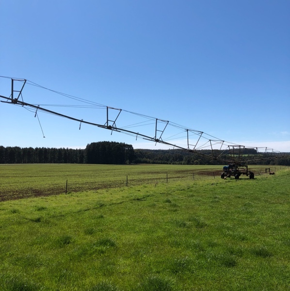 Traveling boom irrigator