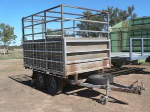 Flat Top Tandem Trailer with,sides & stock crate!