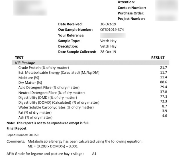 New Season Vetch Hay 8x4x3 Bales