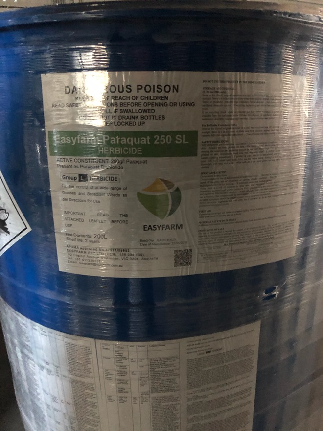 Paraquat 250 SL in 200 lt Dums