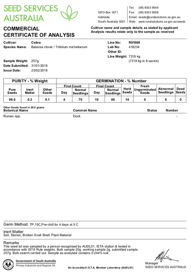 3mt Cobra Balansa Clover 
