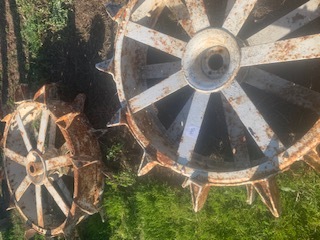 Under Auction - Pair of Old Tractor Wheels 