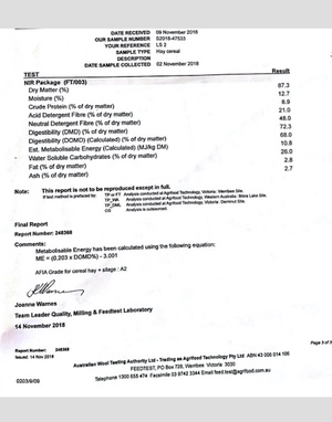 300mt Barley Hay 8x4x3 650kg Approx Bales & Shedded + Freight
