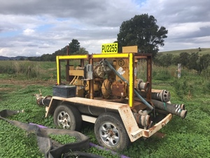 6” trailer mounted Sykes water pump