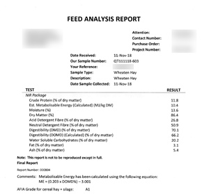 110mt Wheaten Hay 630kg 8x4x3 Bales 