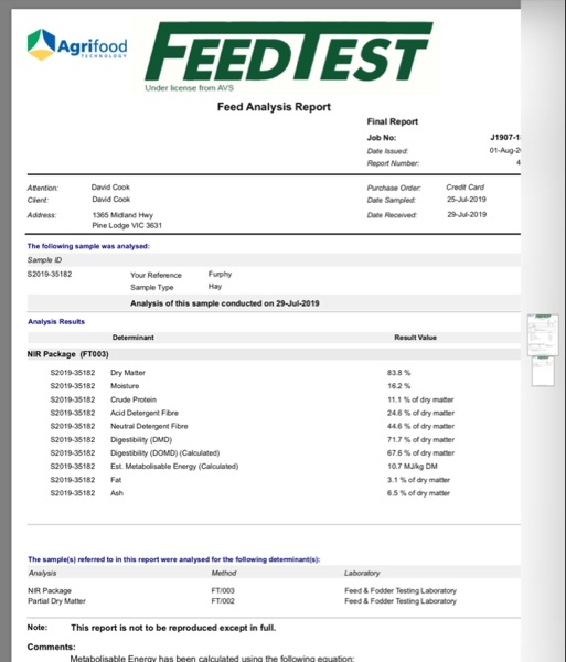 Sub clover/Rye grass hay 8x4x3
