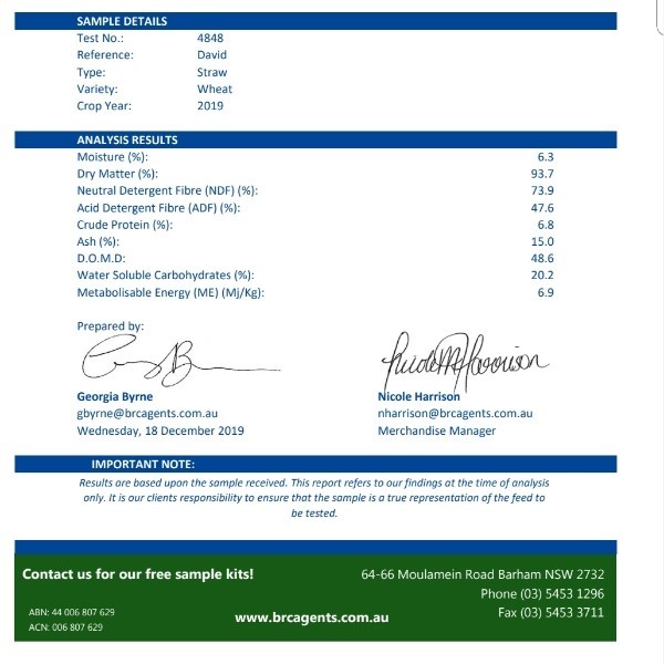 Wheaten Header 470kg 8x4x3 Bales (Tailings)