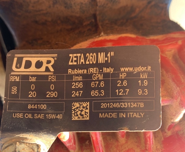 Zeta 260 M1-1 Pump