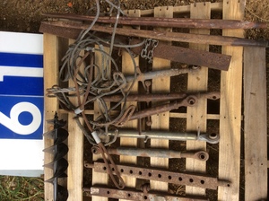 (A129) - Tractor Top Links, Bars and 2 Hay Spears