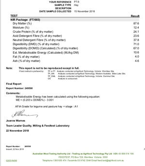 Lucerne Hay 8x4x3 - 138 x 600 Kg Approx Bales Shedded + Freight