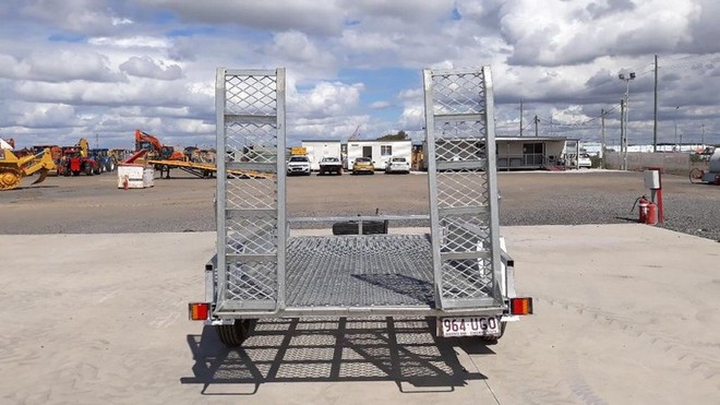 4.4 ton tilting Galvanised plant trailer twin axle, led lights,