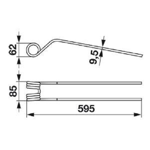 Hay Rake Swather Tines to fit models SIP, Claas Liner, Pottinger hay rakes