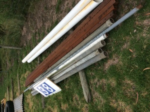 (A129) - 4 x Pipes for Posts 3 inches x 10 Ft Galvanized, 4 x 3 inches x 13 Ft plus some and PVC