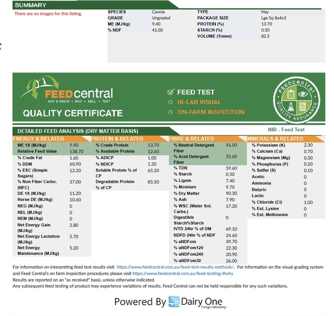 Canola Hay in Rounds & Squares