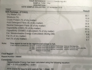 Canola Hay 650kg 8x4x3 Bales