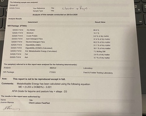 Organic Pasture Hay Rye/Clover