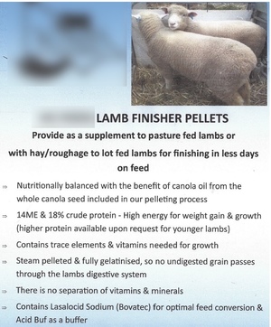 PM's Save $5/Mt on Lamb Feed Pellets