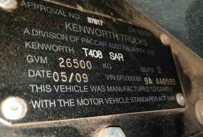 Kenworth Prime Mover, 2009, SAR T408 Cummins. 