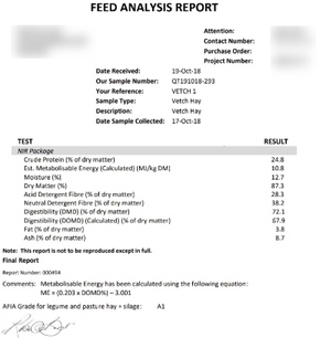 45mt Vetch Hay 730kg 8x4x3 Bales
