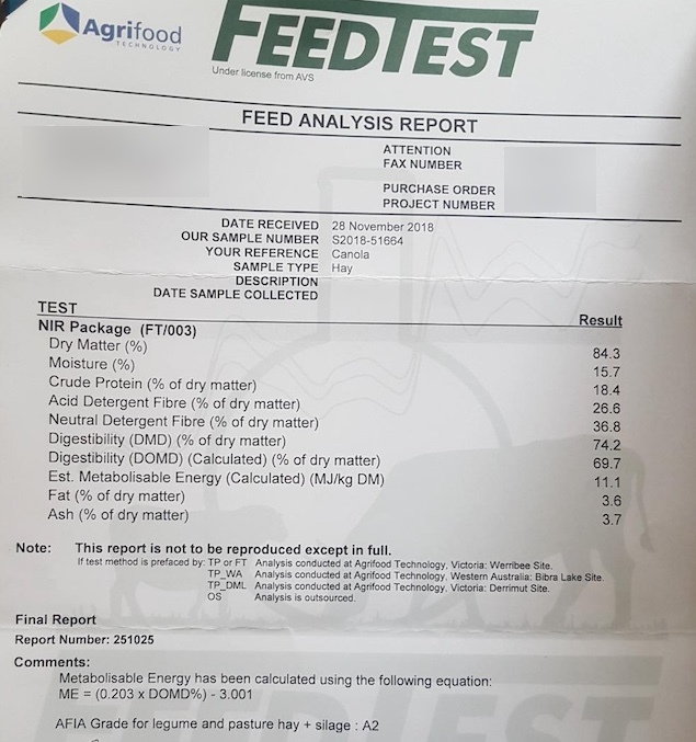120mt Canola Hay 600kg+ 8x4x3 Bales 