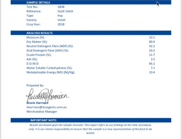 Vetch Hay Delivered Tamworth