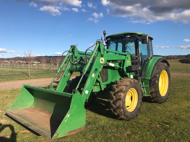 John Deere 6420SE FEL, Bucket and Hay Forks (Great Value)