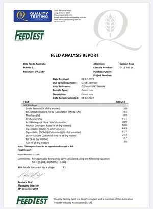 NEW SEASON - GOOD Quality Oaten Hay - Bale Baron Small Bales - Packs of 21