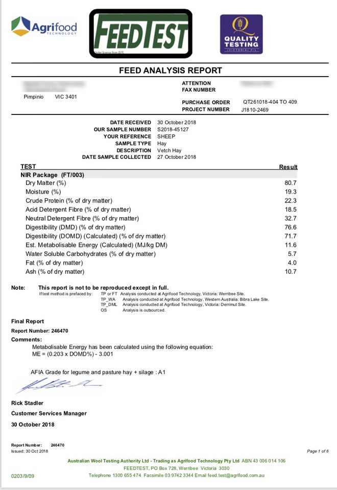 Vetch Hay Rolls 0 350 x 570 KG Approx Rolls