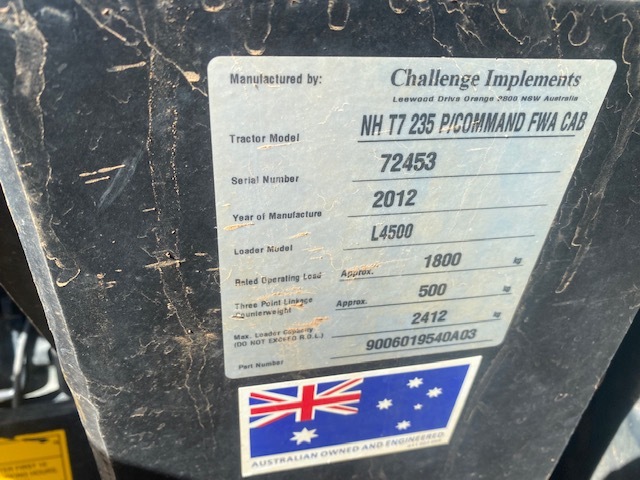 2012 New Holland T7.235 Tractor & Loader 