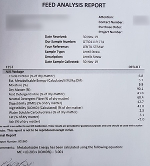 EOI Lentil Straw 8x4x3 Bales
