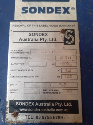 Sondex Plate Cooler