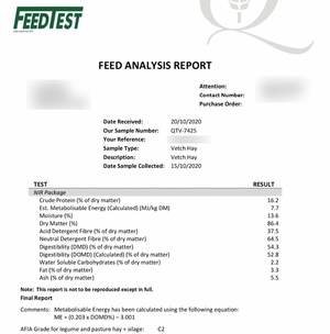 150mt Vetch Hay 600kg 8x4x3 Bales