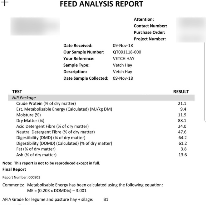 210 x Vetch Hay 650kg approx. 8x4x3 Bales
