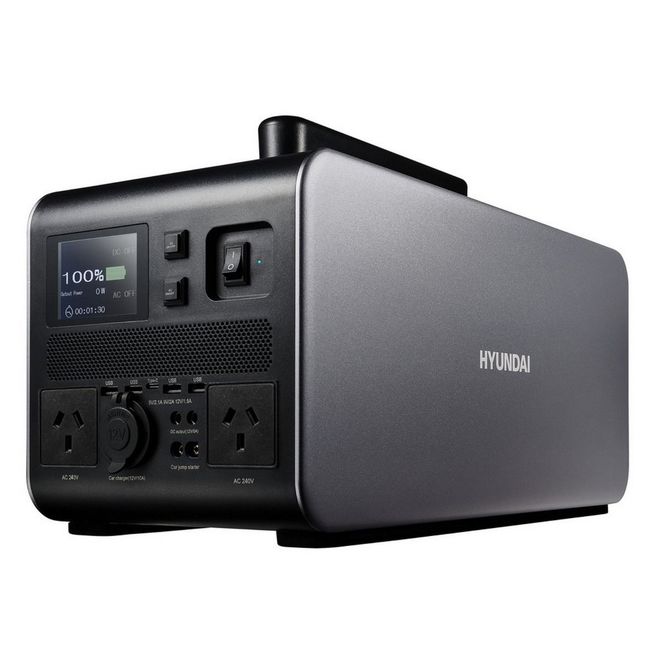 Brand New Hyundai 1500W / 3000W Max LiFePO4 Lithium Power Station AC/DC – 1.5kWh Battery