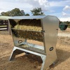 Single hay bale & grain feeder for sheep, goats, alpacas