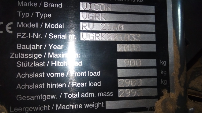 Vicon RV 2160 Round Baler 2008 model