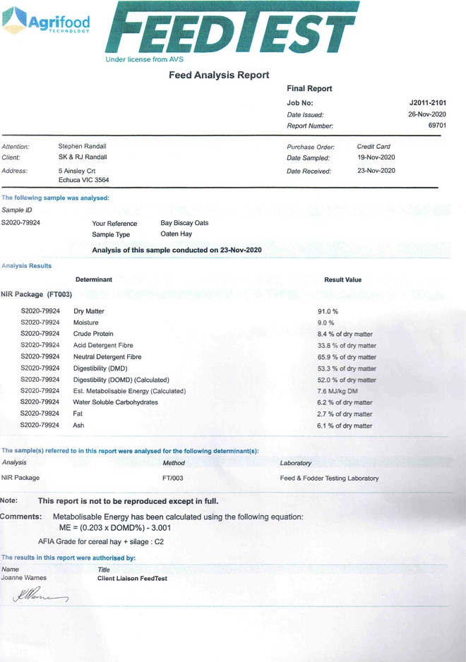 Oaten Hay 8x4x3 - New Season 2020