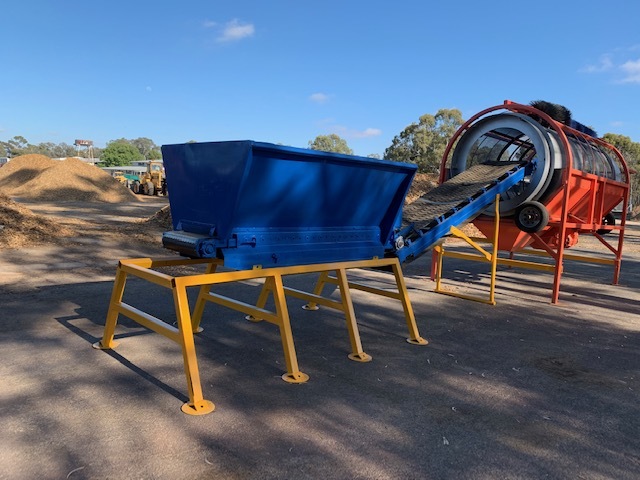 DUPLICATED -  IN FEED HOPPER - 4 cubic metre capacity with Belt Feed Conveyor 