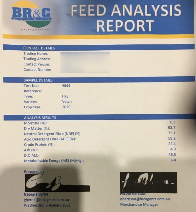 Vetch Hay 500-600kg 8x4x3 Bales + Freight