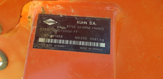 KUHN GMD700-GII  7 Disc Mower, 3PL 