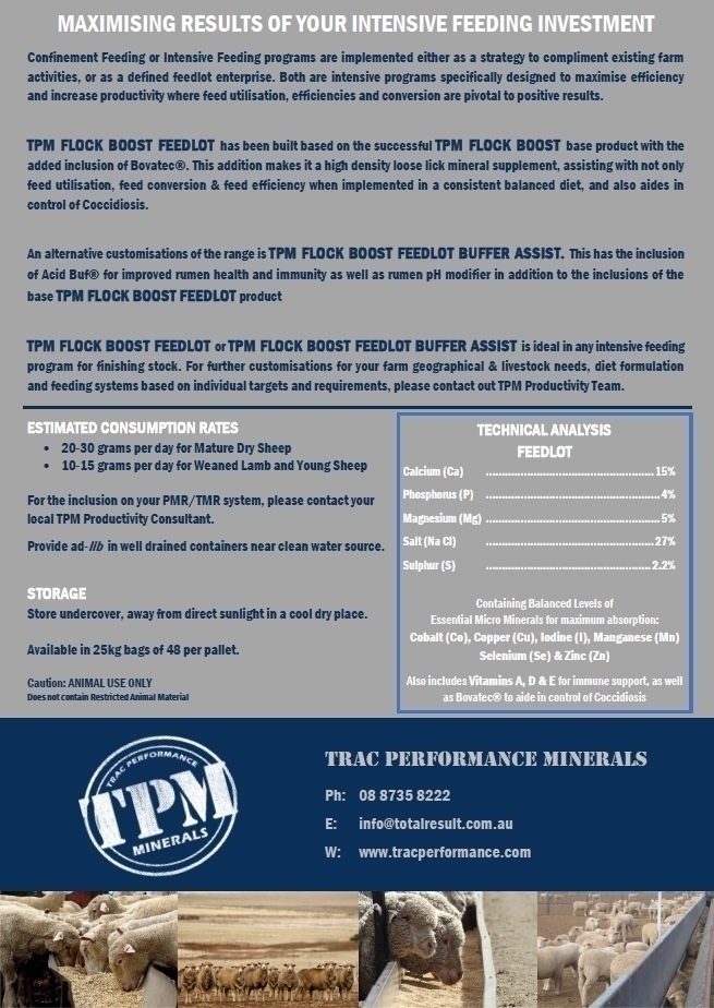 Under Auction - TPM Minerals Flock Boost FEEDLOT - 2% Buyers Premium On All Lots 