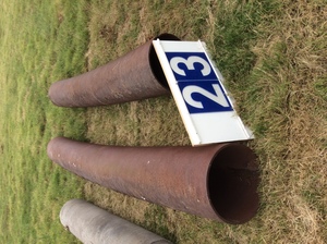 (A129) - 2 x Steel Pipes 3.1m / 4.2m x 43cm