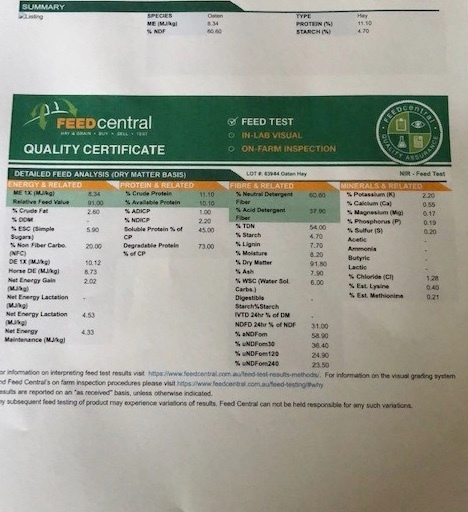 150mt Oaten Hay 8x4x3 Bales (New Season 20/21)