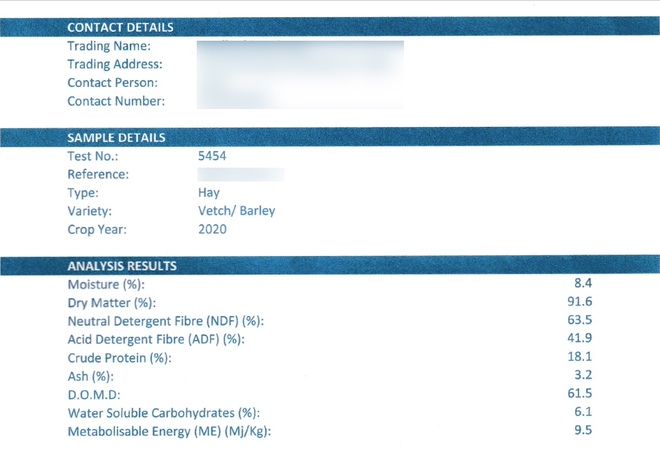 88mt Barley/Vetch Hay 650kg 8x4x3 Bales