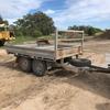 Flat Top Tandem Trailer with,sides & stock crate!