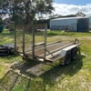 Tandem trailer for buggy with built in ramp 